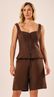 Blusa Peplum sem Mangas Chocolate