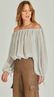 Blusa Ombro a Ombro Manga Longa