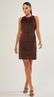 Vestido Curto Suede Com Recortes