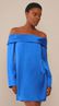 Vestido Curto de Manga Longa Azul