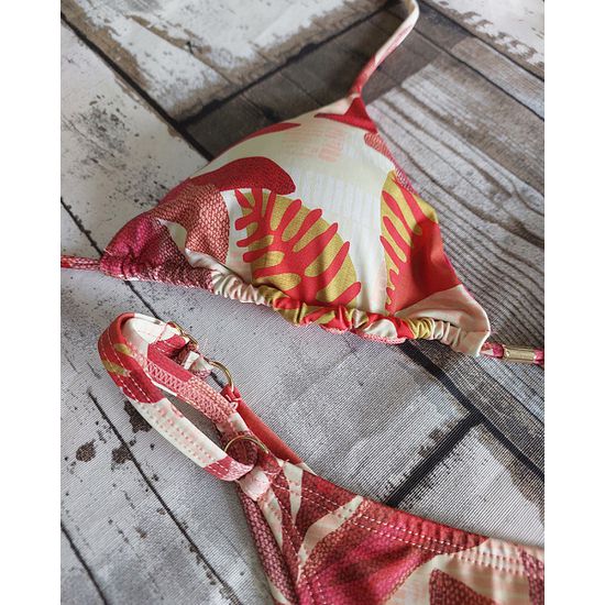 Biquini Fio Duplo Floral Laranja ref es 436