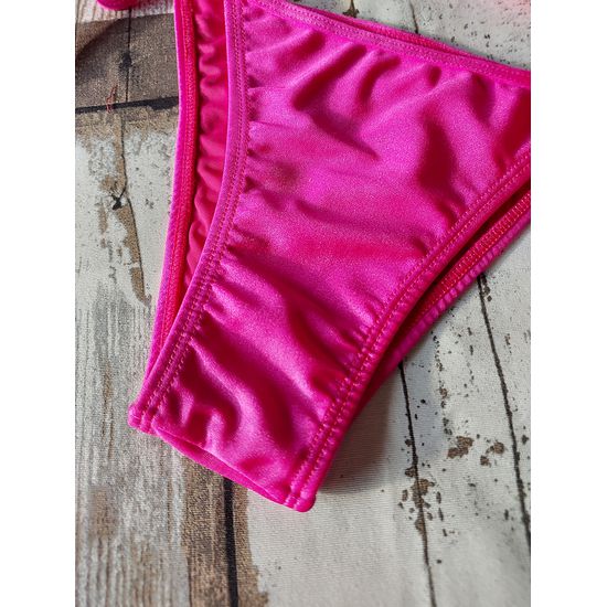 Biquini Cortininha Lacinho Pink Brilho ref bs 473