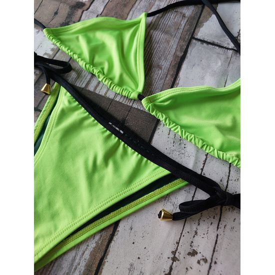 Biquini Cortininha Lacinho Verde Neon ref bs 476