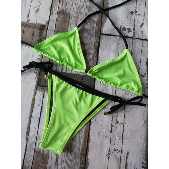 Biquini Cortininha Lacinho Verde Neon ref bs 476