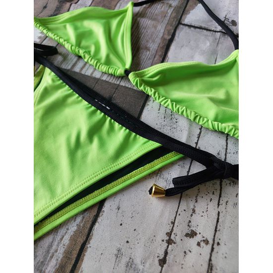 Biquini Cortininha Lacinho Verde Neon ref bs 476