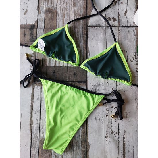 Biquini Cortininha Lacinho Verde Neon ref bs 476