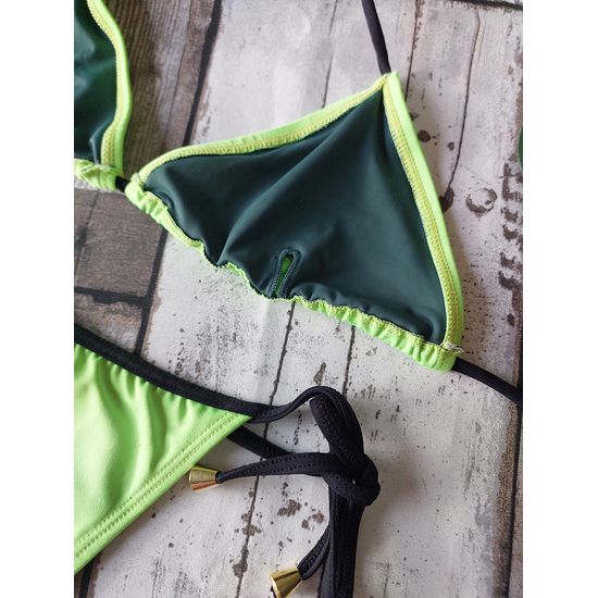 Biquini Cortininha Lacinho Verde Neon ref bs 476