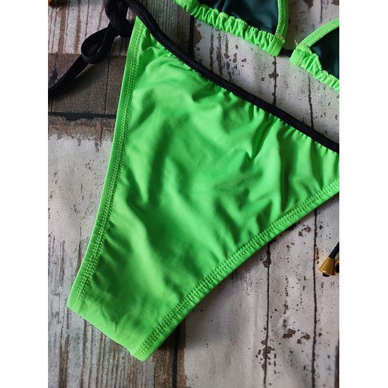 Biquini Cortininha Lacinho Verde ref bs 477