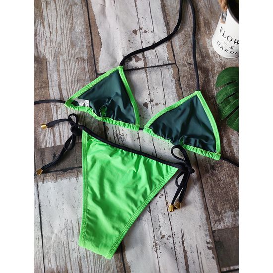 Biquini Cortininha Lacinho Verde ref bs 477