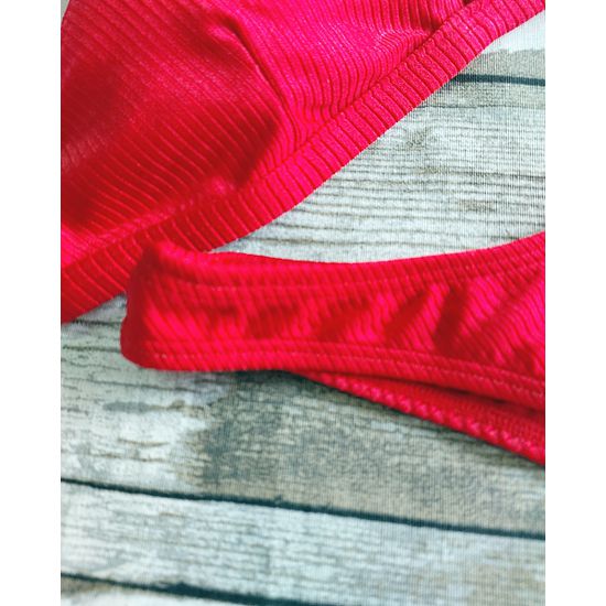 Biquini Asa Delta Vermelho Canelado 487