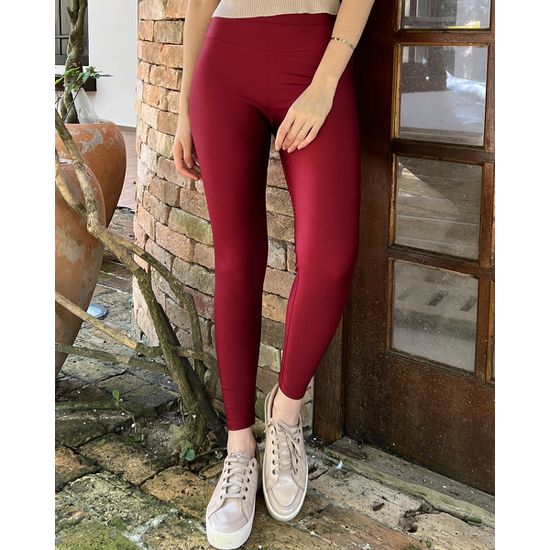 Calça Legging Poliamida Rosa com Elástico Color