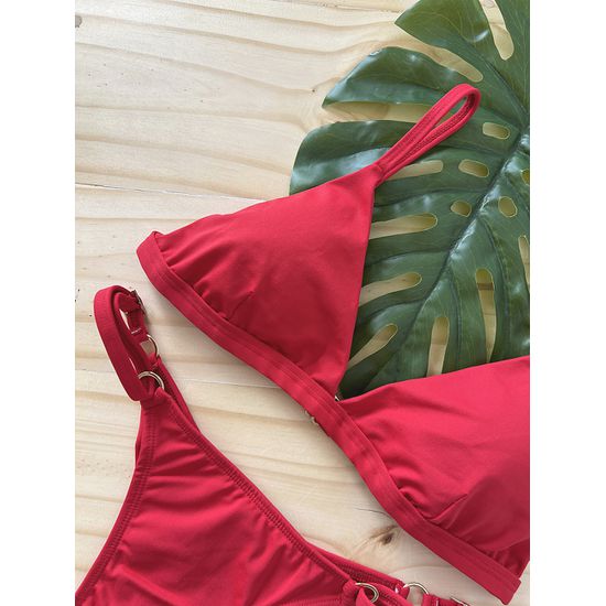 Biquini Fio Dental com Top Fixo Vermelho 568