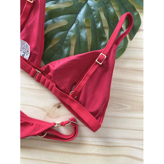 Biquini Fio Dental com Top Fixo Vermelho 568