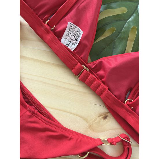 Biquini Fio Dental com Top Fixo Vermelho 568