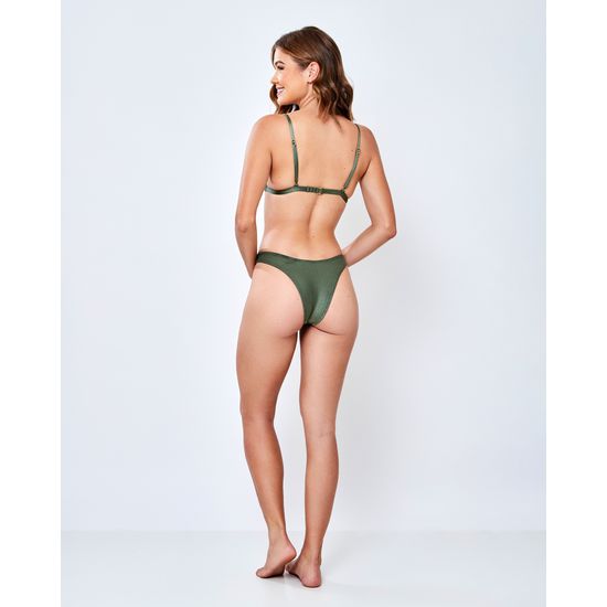Biquini Asa Delta Canelado Verde Croco 700
