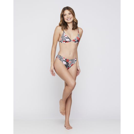 Biquini Clássico ( Cós Médio ) Floral Vermelho 732
