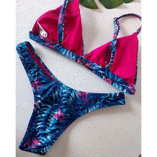 Biquini Asa Delta Monstera Azul 776