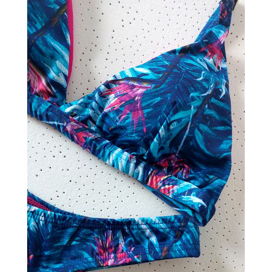 Biquini Asa Delta Monstera Azul 776