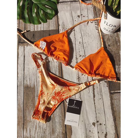 Biquini Fio Dental ( Fio Duplo ) Coqueiro Laranja 462