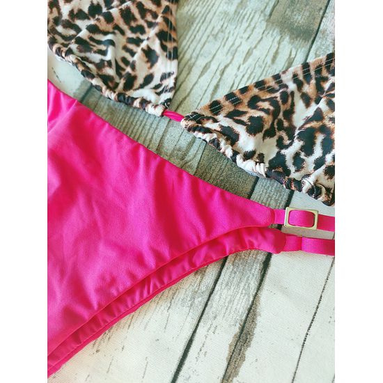 Biquini Top Oncinha com Calcinha Pink 493