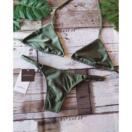 Biquini Fio Dental Verde Croco 086