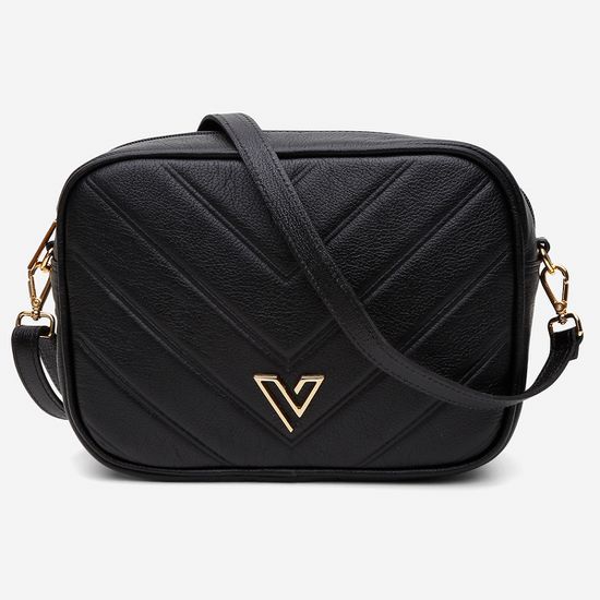 Bolsa Feminina Ana em Couro Legitimo Preto Vittal