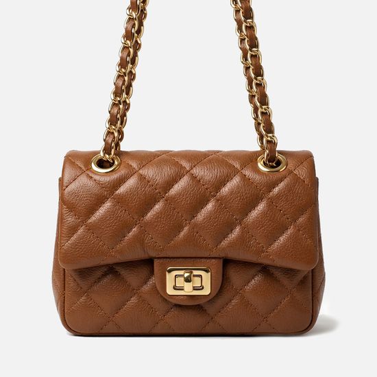 Bolsa Feminina de Couro Legítimo Caramelo Vittal Cecilia