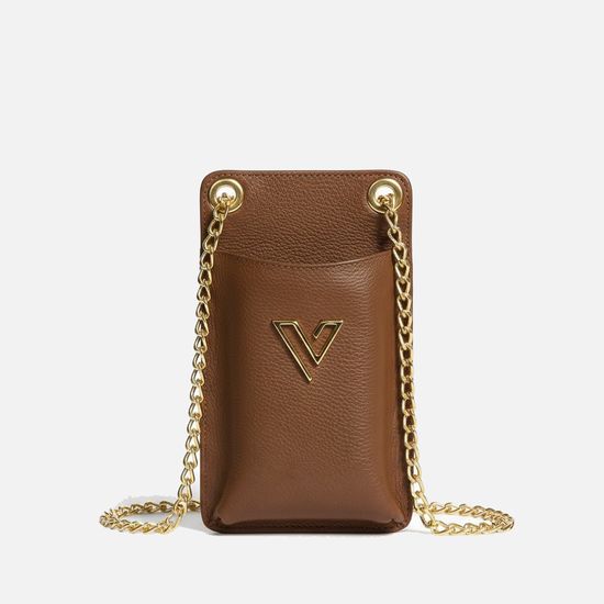 Porta Celular Vittal Kátia em Couro Caramelo