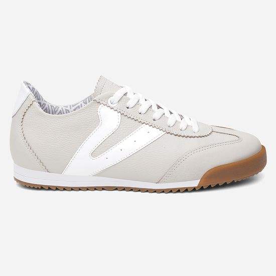 Tênis Feminino Couro Legítimo Naomi OffWhite Casual Vittal Clássico Retrô