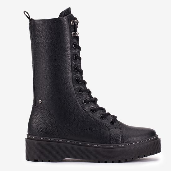 Coturno Feminino Vittal Aurora em Couro Legitimo Cano Alto