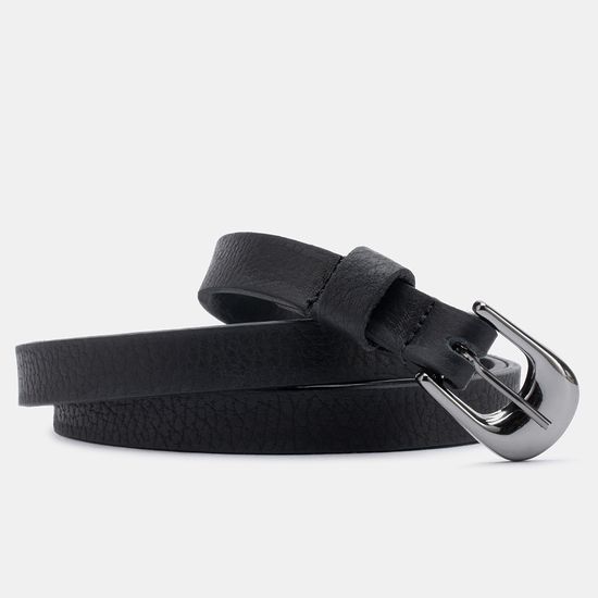 Cinto Feminino Vittal Lia Couro Preto Fivela de Pino 