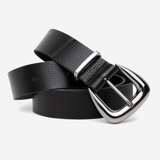 Cinto Feminino Vittal Gabi Couro Preto Fivela de Pino