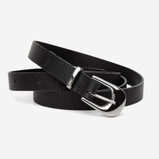 Cinto Feminino Vittal Lia Couro Preto Fivela de Pino 