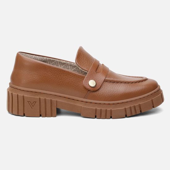 Mocassim Feminino Tratorado Couro Caramelo com 3 Fivelas Removíveis