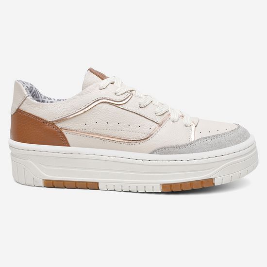 Tênis Feminino Vittal Aura Offwhite Solado Flatform Confort