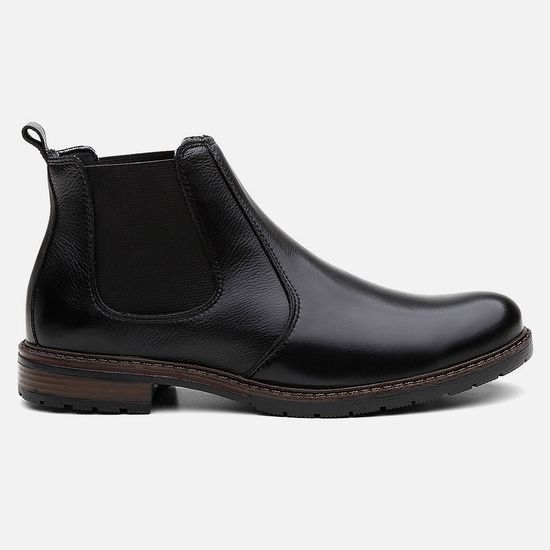 Bota Chelsea Vittal Botina Masculina em Couro Legítimo Preto 