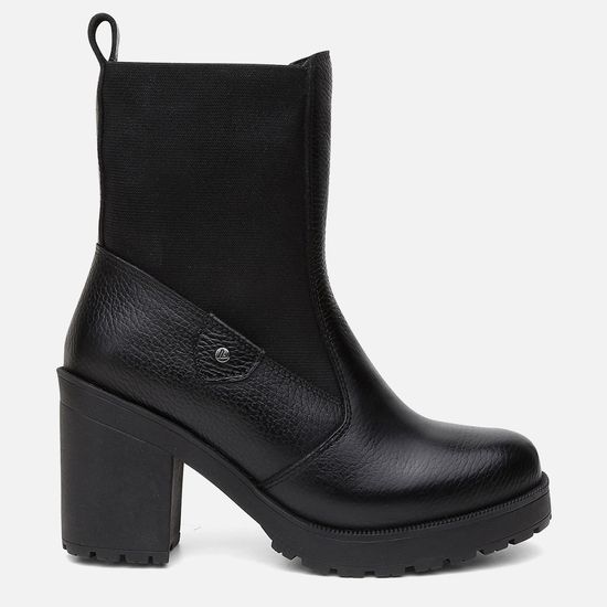 Bota Coturno Feminino Luna Vittal Salto Alto com Elástico Preto 