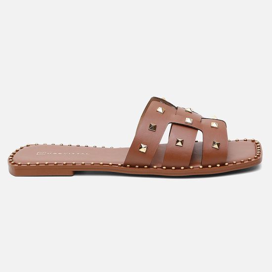 Sandália Rasteira Vittal Ananda Caramelo