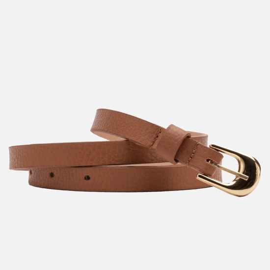 Cinto Feminino Vittal Lia Couro Caramelo Fivela de Pino