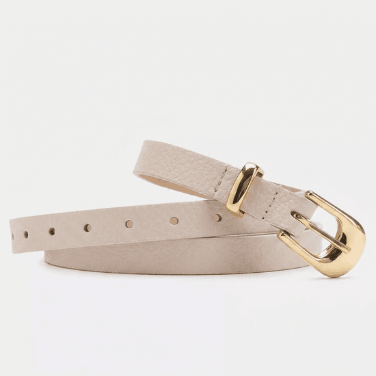 Cinto Feminino Vittal Lia Couro OffWhite Fivela de Pino 