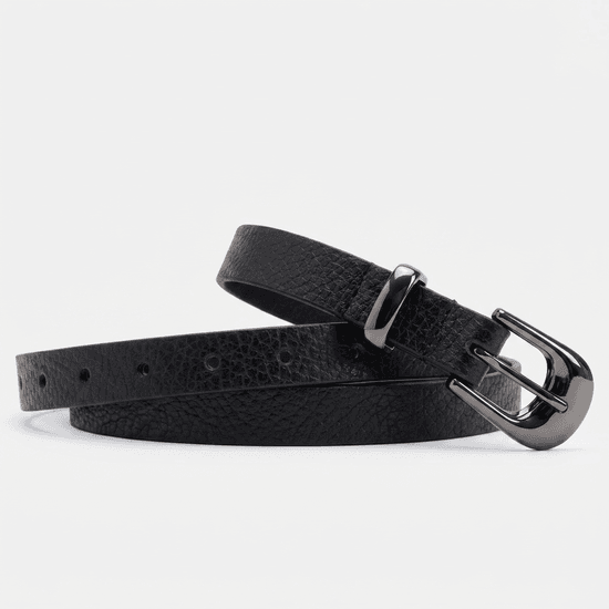 Cinto Feminino Vittal Lia Couro Preto Fivela de Pino 