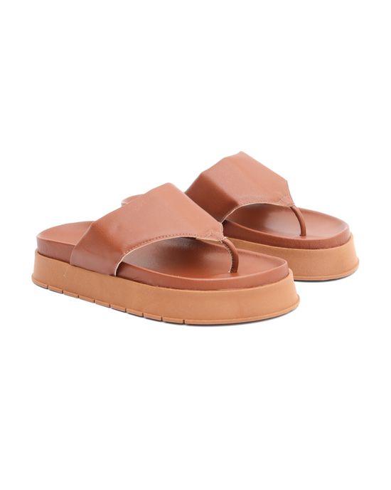 Sandália Fran Flatform de Dedo Caramelo - Arietto