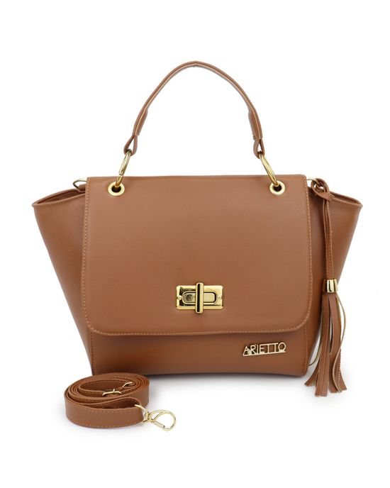 Bolsa Média Com Alça Mão e Transversal Livia Caram... - Arietto