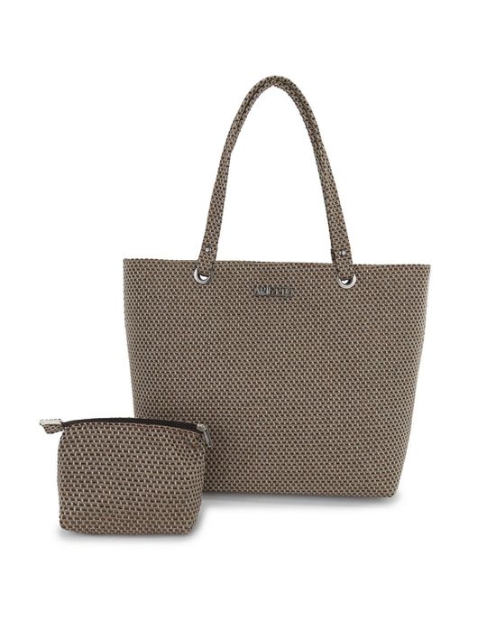 Bolsa Sacola de Praia Maresia Marrom com Bege - Arietto