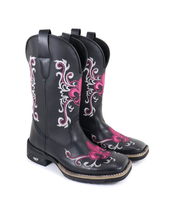 Bota Texana Bico Quadrado Denver Preta - Arietto