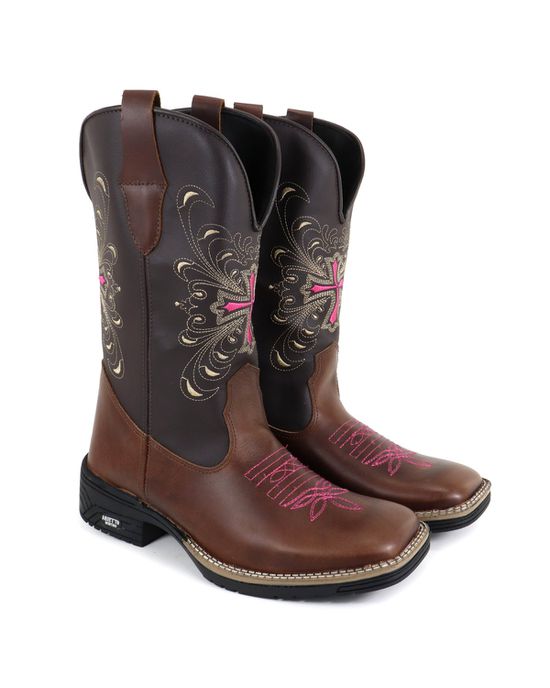 Bota Texana Bico Quadrado Savannah Marrom - Arietto