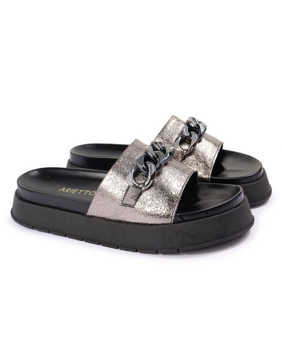 Papete Feminina Corrente Lucia Sola Alta Prata Vel... - Arietto