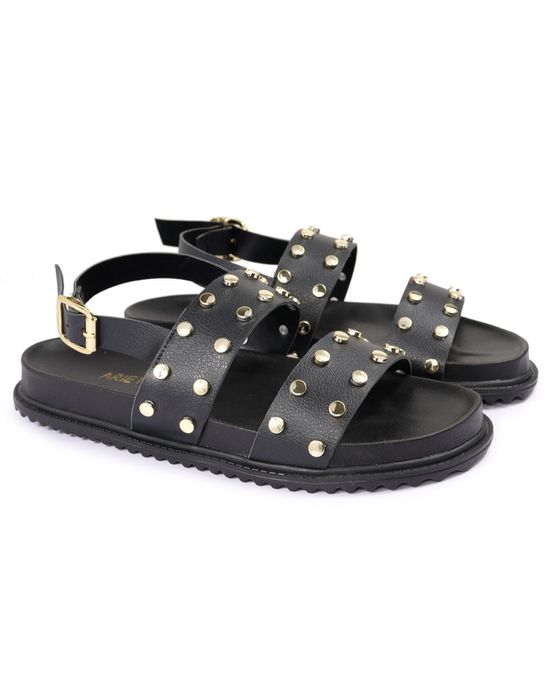 Sandalia Papete Sola Baixa Eloá Preta - Arietto