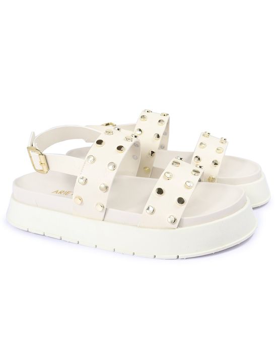 Sandalia Papete Sola Alta Eloá Off White - Arietto