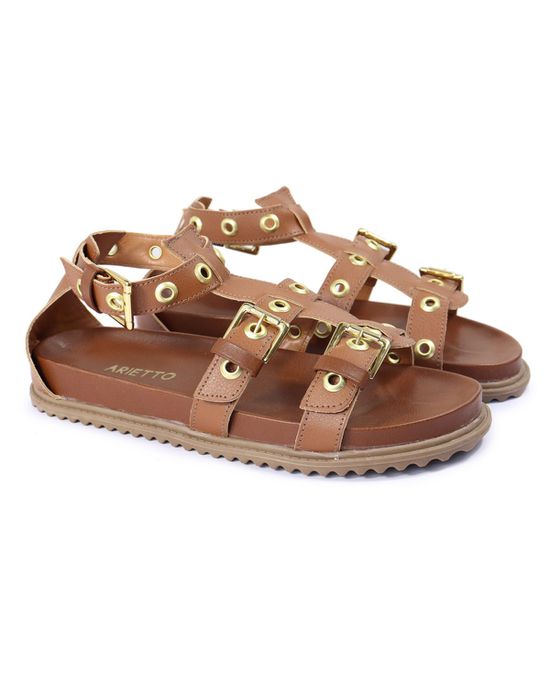 Sandalia Papete Sola Baixa Lila Caramelo - Arietto